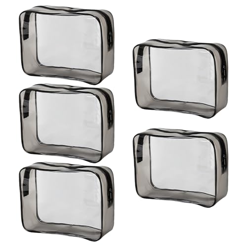 5 Stück Transparente Kulturtasche, Wasserdicht PVC Reise Waschtaschen, Flüssigkeiten Beutel Handgepäck, Kosmetiktasche Durchsichtig, Reise Kulturtaschen, Handgepäck Reisezubehör für Männer, Frauen von JHXhhthongtong