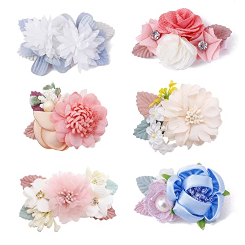 6 Stücke Haarclips Kinder, Baby Mädchen Haarspangen, Haarspange Kinder, Blume Haarschmuck, Blume Haarklammern Kinder, Kopfschmuck Set, Rosen Blumen Haarclip für Frauen Mädchen/Kindertagsgeschenk von JHXhhthongtong