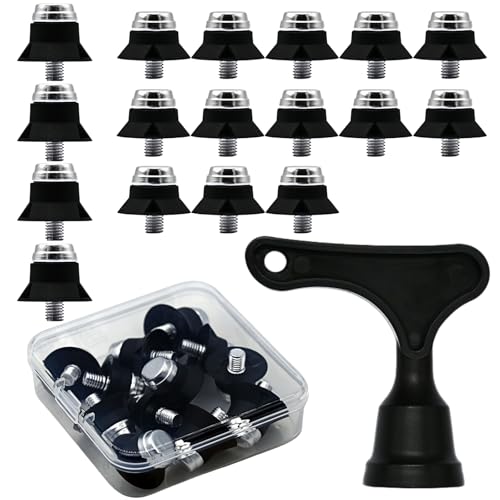 Fußballschuhe Schraubstollen Set, Ersatzschraubkappe für Fußballschuhe, 8 Stück 13mm/4 Stück 16mm Kunststoff Ersatzstollen mit Aluminiumaufsatz, Inklusive Stollenschlüssel und Aufbewahrungsbox von JHXhhthongtong