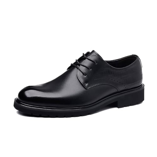 Herren Derby Schnürhalbschuhe Klassischer Business Anzugschuhe Comfort Oxfords Hochzeit Schuhe,Schwarz,40 EU von JHYUUKAU