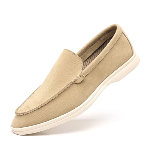JHYUUKAU Herren Business Anzugschuhe Freizeit Casual Schuhe Loafers Lässige Slipper,Beige,41 EU von JHYUUKAU