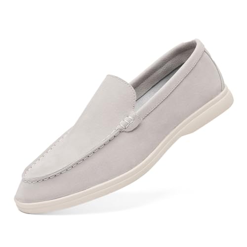 JHYUUKAU Herren Business Anzugschuhe Freizeit Casual Schuhe Loafers Lässige Slipper,Grau,40 EU von JHYUUKAU