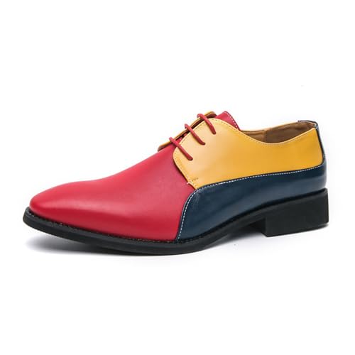 JHYUUKAU Herren Business Derby Schuhe, Spitzer Zehenbereich, Formelle Hochzeit Bankett Arbeit Lässiger Oxford,Rot,39 EU JHYUUKAU Herren Business Derby Schuhe, Spitzer Zehenbereich, Formelle Hochzeit Bankett Arbeit Lässiger Oxford,Rot,39 EU von JHYUUKAU