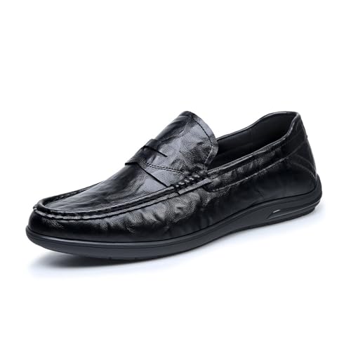 JHYUUKAU Herren Business Penny Loafer Slipper Casual Dress Hochzeit Abendkleid Schuhe,Schwarz,42 EU von JHYUUKAU