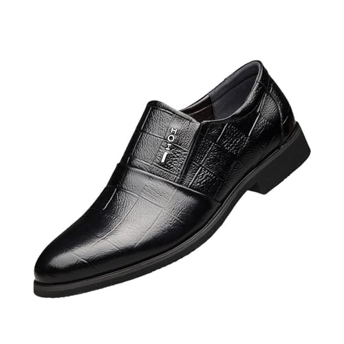 JHYUUKAU Herren Halbschuhe Slip-On Formelle Mode Casual Business Männer Loafers Fahrerschuhe Für Gehen Arbeiten,Schwarz,42 EU von JHYUUKAU