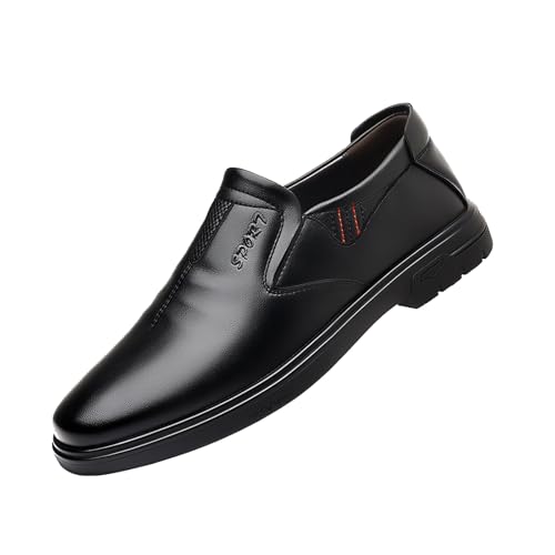 JHYUUKAU Herren Halbschuhe Slip-On Formelle Mode Casual Business Männer Loafers Fahrerschuhe Für Gehen Arbeiten,Schwarz,44 EU von JHYUUKAU
