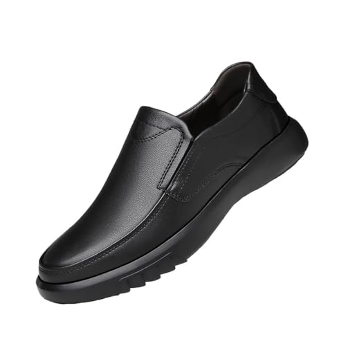 JHYUUKAU Herren Halbschuhe Slip-On Formelle Mode Casual Business Männer Loafers Für Gehen Arbeiten,Schwarz,44 EU von JHYUUKAU