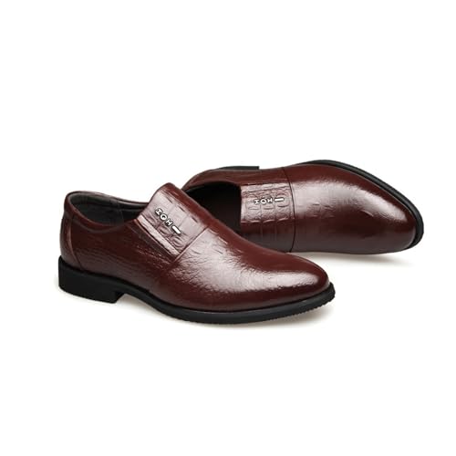 JHYUUKAU Herren Loafer Lässige Slipper Weich Leicht Atmungsaktiv Formelle Business Schuhe Für Herren,Braun,38 EU von JHYUUKAU