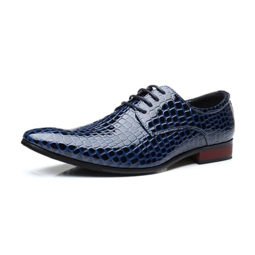 JHYUUKAU Herren Mode Business Schuhe Formale Klassische Bequeme Casual Oxford,Blau,39 EU von JHYUUKAU