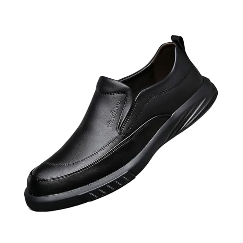 JHYUUKAU Herren Slip-On Loafer Lässige Business Bequem rutschfest Formelle Schuhe,Schwarz,38 EU von JHYUUKAU