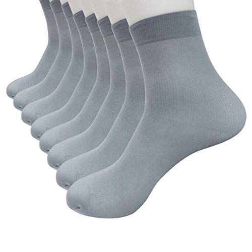 JHYX Socken Anziehhilfe Elastic 4 Pairs Silky Men Ultra-thin Silk Bamboo Short Stockings Fiber Socks Socks Krankenschwester Socken Sportsocken Atmungsaktive Baumwolle Socken (gray, Free size) von JHYX