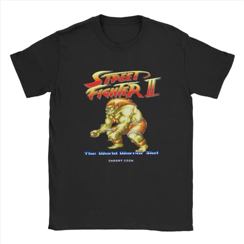 Blanka Street Fighter Ii Game Fan Men's Clothing Leisure Shirt Short Sleeve Funny T-Shirt for Men Cotton Gift Idea Tops Black XXL von JI XIANGJU