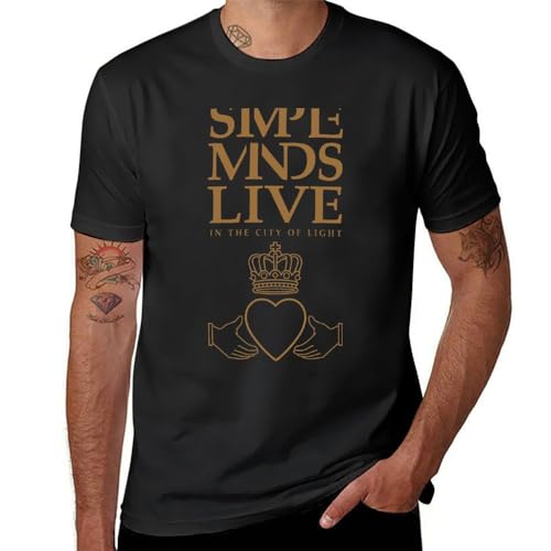 New Simple Minds - Live in The City of Light Logo T-Shirt Aesthetic Clothing Short Sleeve Customized t Shirts Men Workout Shirt Black XXL von JI XIANGJU