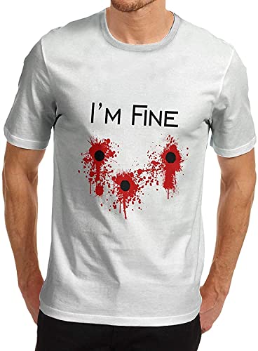 KABEN Clothing Men's I'm Fine with Bullet Holes Funny T-Shirt T-Shirts & Hemden(X-Large) von JI951HUAN