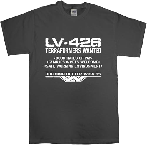 Mens Inspired by Aliens - Lv-426 Terraformers Wanted - Charcoal - XX-Large Hemden(X-Large) von JI951HUAN