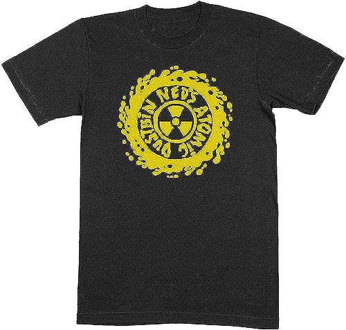 Neds Atomic Dustbin T Shirt Yellow Classic Band Logo Official Mens Black Hemden(Medium) von JI951HUAN