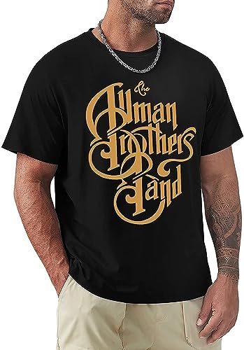 The Allman Tops Brothers American Rock Band Band Enlightened Graphic Novelty Short Sleeve Shirts for Men with Logo Casual Cotton Hemden(Large) von JI951HUAN