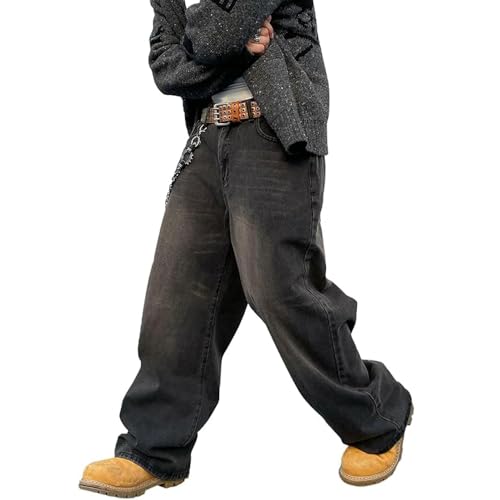 JIAALU Baggy Hip Hop Jeans Herren Lässige Lockere Passform Denim-Hosen Weite Beinform Skater Jeans Teenager Jungen Streetwear von JIAALU