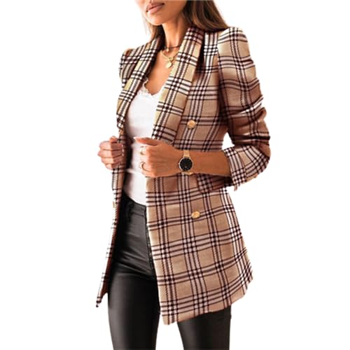 JIAALU Damen Blazer Elegant Damen Basic Reverskragen Blazerjacke Damen Cardigan Freizeit Business Jacke Revers Büro Business Formal Blazer Slim Fit Langärmelig Outwear für Arbeit Büro Sakko von JIAALU