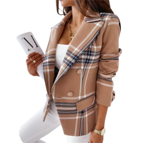 JIAALU Damen Blazer Elegant Damen Basic Reverskragen Blazerjacke Damen Cardigan Freizeit Business Jacke Revers Büro Business Formal Blazer Slim Fit Langärmelig Outwear für Arbeit Büro Sakko von JIAALU