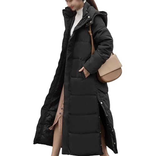 JIAALU Damen Daunenjacke Damen Winterjacke Lang Mantel Steppmantel Verdickter Kapuzenmantel Winter WarmWinddicht Jacke Outdoorjacke Casual Wintermantel von JIAALU