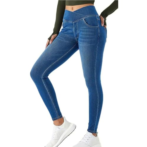 JIAALU Damen Jeggings Stretch High Waist V Cross Skinny Jeans Leggings Jeanshose Sexy Denim Jeggings Gym Jogging Yogahose JIAALU Damen Jeggings Stretch High Waist V Cross Skinny Jeans Leggings Jeanshose Sexy Denim Jeggings Gym Jogging Yogahose von JIAALU