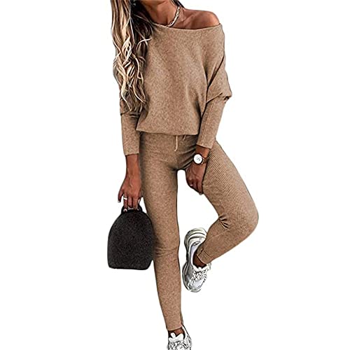 JIAALU Damen Jogginganzug Zweiteiler Outfit Damen-Trainingsanzug Colorblock Sweatshirt + Jogginghose Sportswear 2 Stück Trainingsanzug Set 2 Teilig Freizeitanzug Sportanzug von JIAALU