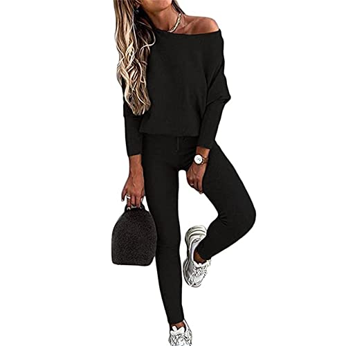 JIAALU Damen Jogginganzug Zweiteiler Outfit Damen-Trainingsanzug Colorblock Sweatshirt + Jogginghose Sportswear 2 Stück Trainingsanzug Set 2 Teilig Freizeitanzug Sportanzug von JIAALU