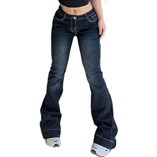 JIAALU Damen Stretch Skinny Jeanshose Schlaghosen Wide Leg Denim Hose Hohe Taille Y5K Jeans Retro Flared Jeans Lange Pant Hüftjeans Vintage Streetwear Bootcut JIAALU Damen Stretch Skinny Jeanshose Schlaghosen Wide Leg Denim Hose Hohe Taille Y5K Jeans Retro Flared Jeans Lange Pant Hüftjeans Vintage Streetwear Bootcut von JIAALU