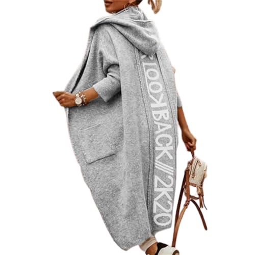 JIAALU Damen Strickjacke Lang Winter Jacke Cardigan Kapuzenpullover Grobstrick-Cardigan mit Kapuze Grobstrickjacke Strickmantel mit Kapuze Cardigan Strickpullover Herbst JIAALU Damen Strickjacke Lang Winter Jacke Cardigan Kapuzenpullover Grobstrick-Cardigan mit Kapuze Grobstrickjacke Strickmantel mit Kapuze Cardigan Strickpullover Herbst von JIAALU