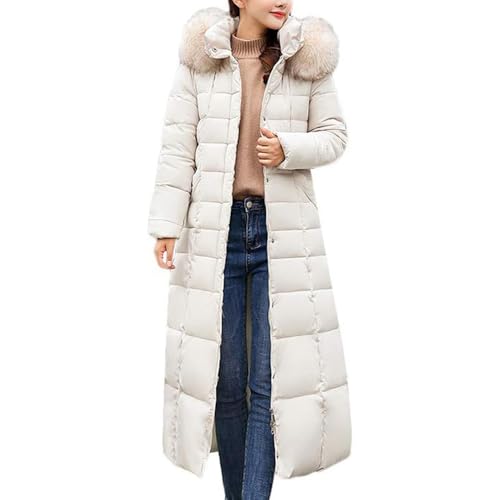 JIAALU Damen Winterjacke Lange Daunenjacke Wintermantel Steppjacke Parka Jacke Warm Daunenmantel mit Outwear Frauen Winter Pelzkragen von JIAALU