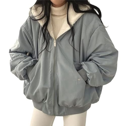 JIAALU Damen Wintermantel Auf Beiden Seiten Parka mit Fell Kapuze Warm Fleece Gefütterter Doppelseitige Plüsch und dick Winterjacke Winter Mantel Jacke Outdoorjacke von JIAALU