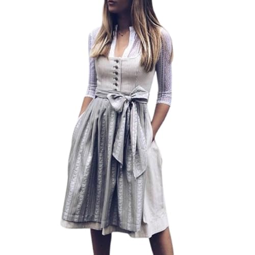 JIAALU Dirndl Damen midi Lang Trachtenkleid Trachtenmode Modernes Oktoberfestdirndl Trachtenrock Kleid Dirndl Germandress Elegant Retro Kleider Trachten Mädchen Cosplay Röcke JIAALU Dirndl Damen midi Lang Trachtenkleid Trachtenmode Modernes Oktoberfestdirndl Trachtenrock Kleid Dirndl Germandress Elegant Retro Kleider Trachten Mädchen Cosplay Röcke von JIAALU