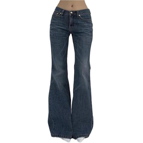 JIAALU Jeans Damen High Waist Bootcut Vintage Schlaghose Jeanshose Stretch Casual Hohe Taille Jeans Y2K Schlaghose für Party Freizeithose Hosen Skinny Sommer Hose mit Taschen von JIAALU