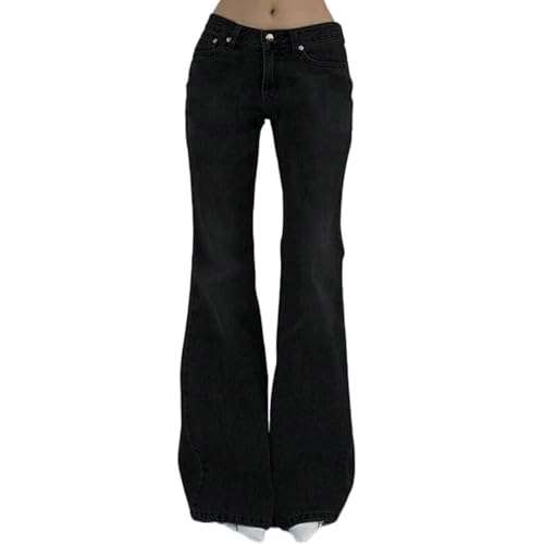 JIAALU Jeans Damen High Waist Bootcut Vintage Schlaghose Jeanshose Stretch Casual Hohe Taille Jeans Y2K Schlaghose für Party Freizeithose Hosen Skinny Sommer Hose mit Taschen von JIAALU