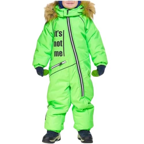 JIAALU Kinder Skianzug Jungen Mädchen mit Kapuze Skioverall mit Reflektierenden Streifen Tmungsaktiv und Wasserdicht Winddicht Funktions-Skioverall Warmer Schneeanzug Dickere von JIAALU