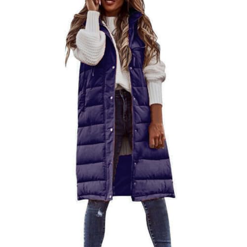 JIAALU Weste Damen Daunenweste Lang Steppweste Winter Longweste Winterweste Übergangsweste Winterjacke mit Kapuze Outdoor Daunenmantel JIAALU Weste Damen Daunenweste Lang Steppweste Winter Longweste Winterweste Übergangsweste Winterjacke mit Kapuze Outdoor Daunenmantel von JIAALU