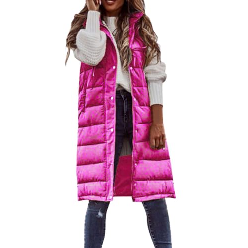 JIAALU Weste Damen Daunenweste Lang Steppweste Winter Longweste Winterweste Übergangsweste Winterjacke mit Kapuze Outdoor Daunenmantel JIAALU Weste Damen Daunenweste Lang Steppweste Winter Longweste Winterweste Übergangsweste Winterjacke mit Kapuze Outdoor Daunenmantel von JIAALU