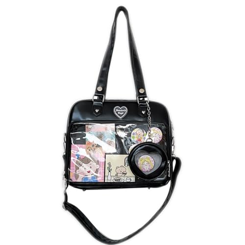Ita Bag Crossbody Kawaii-Tasche Handtaschen Mit JK Kawaii Schultertasche Mit Einsatz Anime Pins Display (schwarz) von JIABAOZ