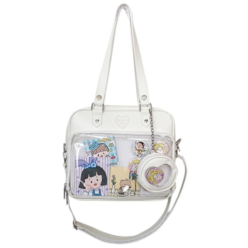 Ita Bag Crossbody Kawaii-Tasche Handtaschen Mit JK Kawaii Schultertasche Mit Einsatz Anime Pins Display (weiß) von JIABAOZ