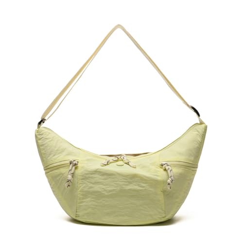 JIABAOZ Halbmond Umhängetasche Damen,Hobo Tasche,Nylon Crossbody Bag Damen Mehrere Taschen Schultertasche Mit Verstellbarer Schultergurt,große Kapazität Für Reisen Arbeit Uni (Hellgrün) von JIABAOZ