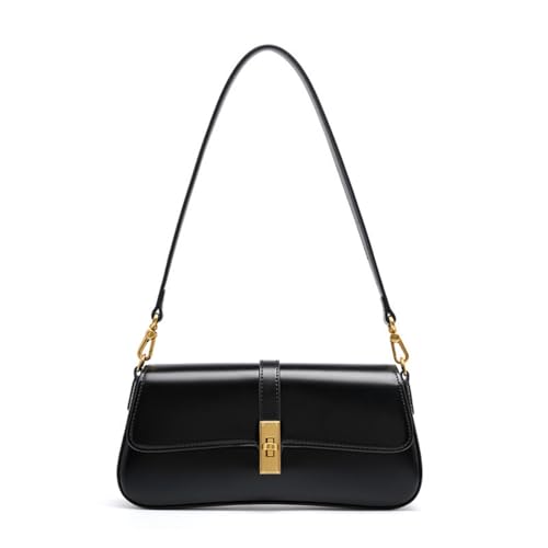 JIABAOZ Handtasche Damen Klein Elegant Schultertasche Damen PU Leder Hobo Bag Y2k Tasche Satteltasche Aesthetic Abendtasche Clutch Mit Reißverschluss Coole Umhängetasche (Schwarz) von JIABAOZ