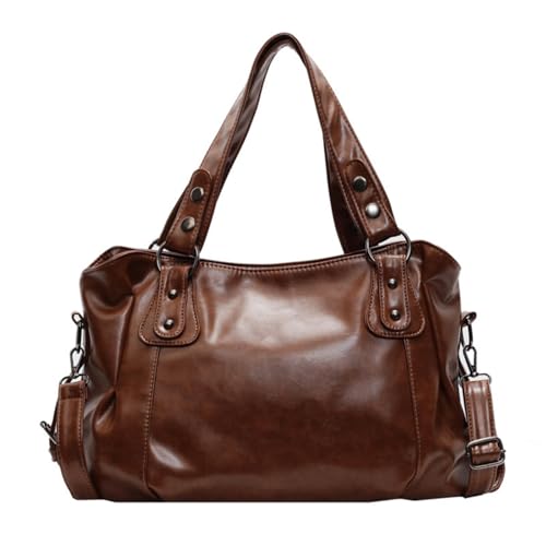 JIABAOZ Hobo Handtasche Damenhandtasche Schultertasche Shopper Aus PU-Leder Damen Tasche Hobo Damentasche Umhängetasche Taschen Henkeltasche Für Frauen Mutter (Braun) von JIABAOZ