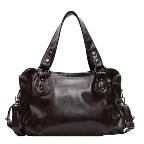 JIABAOZ Hobo Handtasche Damenhandtasche Schultertasche Shopper Aus PU-Leder Damen Tasche Hobo Damentasche Umhängetasche Taschen Henkeltasche Für Frauen Mutter (Kaffeebraun) von JIABAOZ