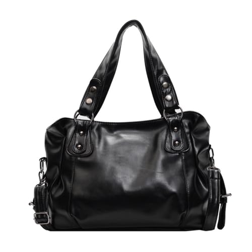 JIABAOZ Hobo Handtasche Damenhandtasche Schultertasche Shopper Aus PU-Leder Damen Tasche Hobo Damentasche Umhängetasche Taschen Henkeltasche Für Frauen Mutter (Schwarz) von JIABAOZ