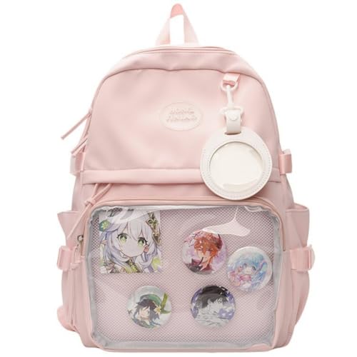 JIABAOZ Reise Ita Mochila Große Kapazität Transparent Mochilas Mujer Schultasche Universitätsstudentenrucksack Preppy Style Rucksäcke (rosa) von JIABAOZ