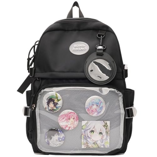 JIABAOZ Reise Ita Mochila Große Kapazität Transparent Mochilas Mujer Schultasche Universitätsstudentenrucksack Preppy Style Rucksäcke (schwarz) von JIABAOZ