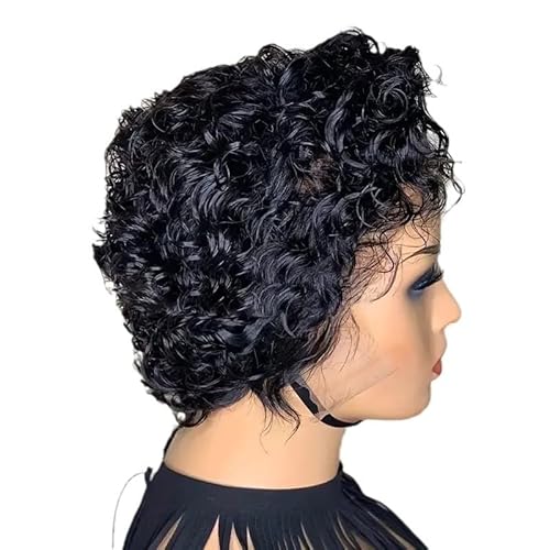 Kurze lockige Pixie Echthaar Perücke für Damen, 13 x 4 x 1 Spitze, gewellt, Echthaar Perücke, realistisch aussehende Haarperücke, for den täglichen Gebrauch auf Partys und Cosplay. Kurze lockige Pixie Echthaar Perücke für Damen, 13 x 4 x 1 Spitze, gewellt, Echthaar Perücke, realistisch aussehende Haarperücke, for den täglichen Gebrauch auf Partys und Cosplay. von JIAHAOS