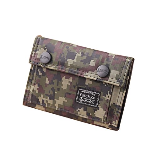 Herren Jungen Geldbörse Portemonnaie in diversen Camo Design Retro Wallet Schüleretui Geldbeutel Card Case Holder von JIAHG