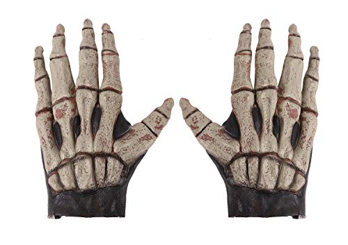 JIAHG 1 Paar Halloween Skelett Handschuhe Horror Vollfinger Handschuhe Party Schädel Geist Kostüm Handschuhe Bühne Performance Handschuhe von JIAHG